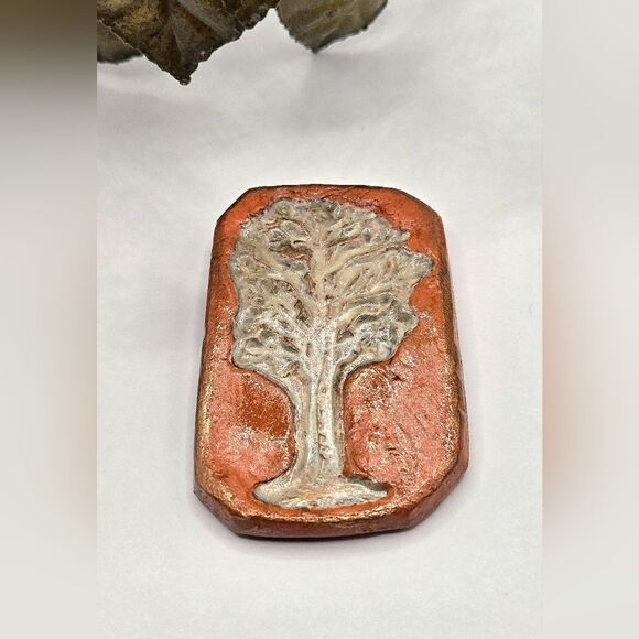 "5/$25" Artisan Crafted Clay Pottery Terecotta Organic Tree Fridge Magnet - Picture 1 of 5